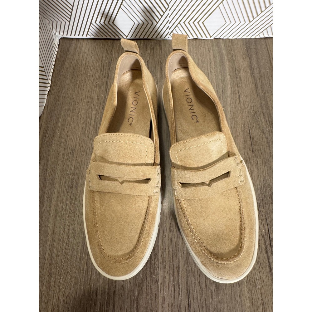 Vionic Tan Suede Loafers - Picture 2 of 12